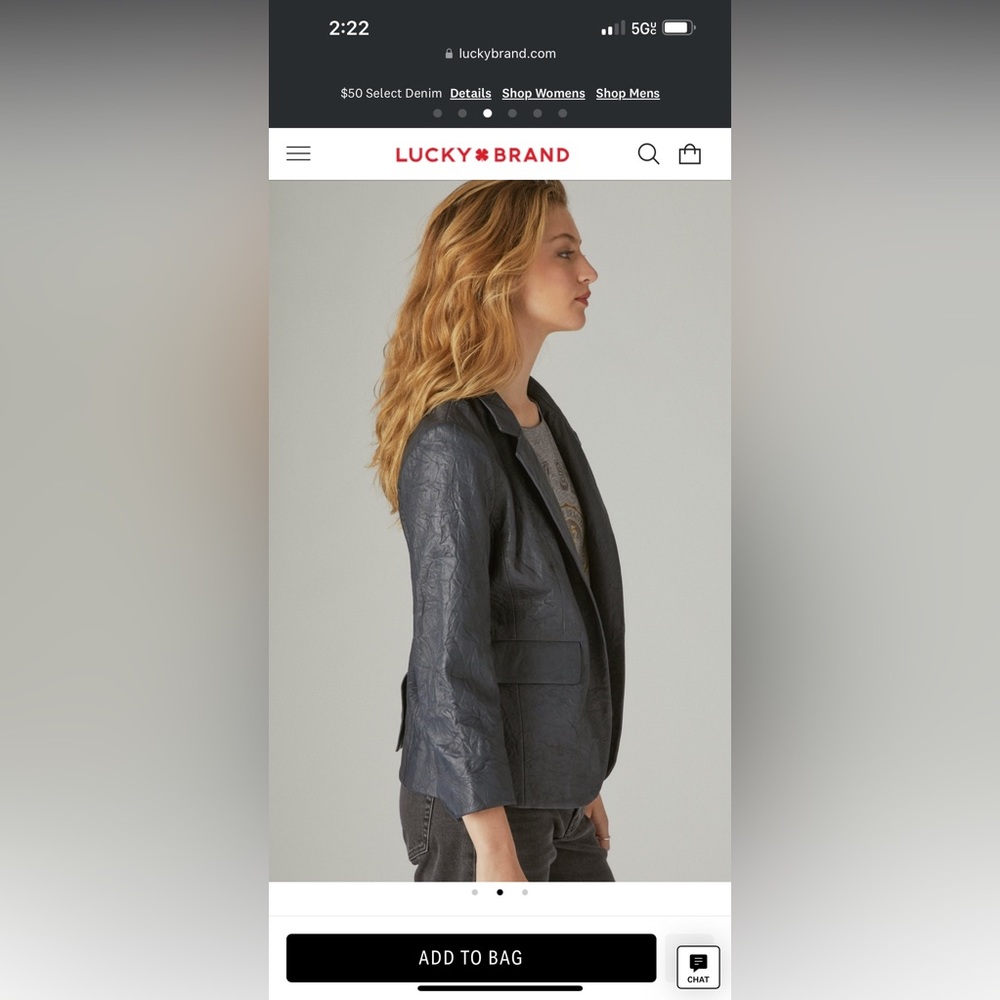 Crinkle Authentic Leather Blazer - image 2